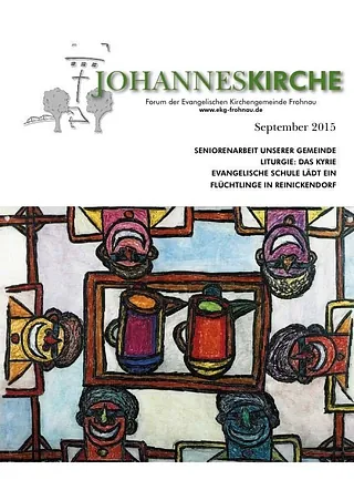 Titelbild der Johanneskirche-Publikation mit farbiger abstrakter Kunst, September 2015.